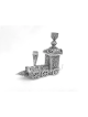 חנוכיה בצורת רכבת מכסף טהור - Sp , מתנות ט"ו באב , א
